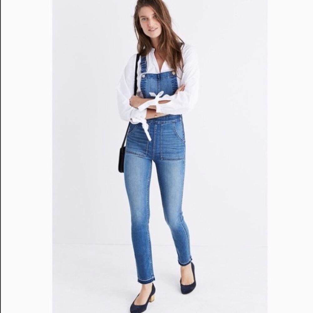Madewell Overalls with Drop‎ Raw Hem.